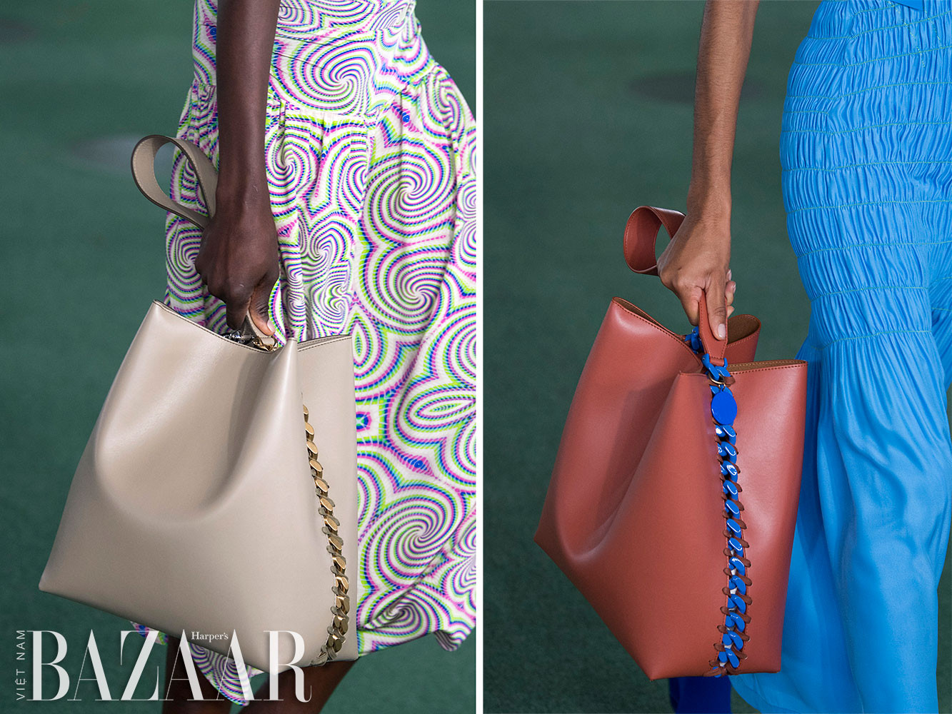 STELLA MCCARTNEY DEBUT TÚI XÁCH GIẢ DA LÀM TỪ NẤM TRÊN SÀN DIỄN XUÂN HÈ 2022